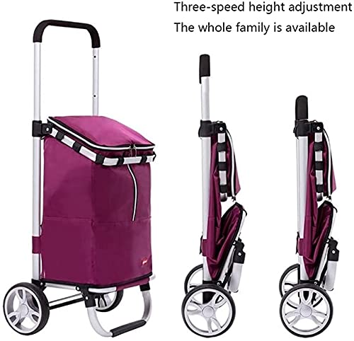 Einkaufstrolley,Einkaufstrolley klappbar Shoppingwagen Falten Einkaufswagen 3-Gang Teleskop Shopping Trolley… – Bild 7