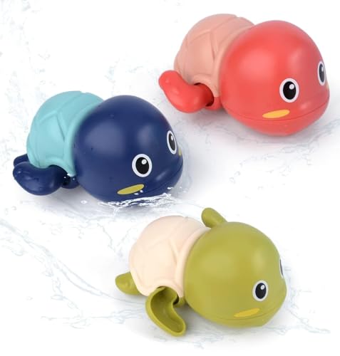 Image of New BathToys for New Born Baby Swimming Turtle Toddlers 1-3, Floating Wind Up Toys for 1-5 Year Old Boy Girl Bathtub Water Toys, Preschool Toddler Pool Toys