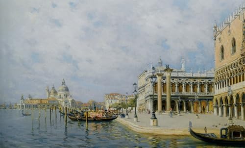 Toile murale abstraite place Saint Marc peinture salon 60x90cm