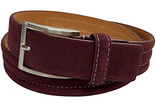 Image of Men's Belt Suede Full Leather Belt Casual Dress Leather Belt 1-3 /8 inch(35mm) Wide, Multi-Style Options