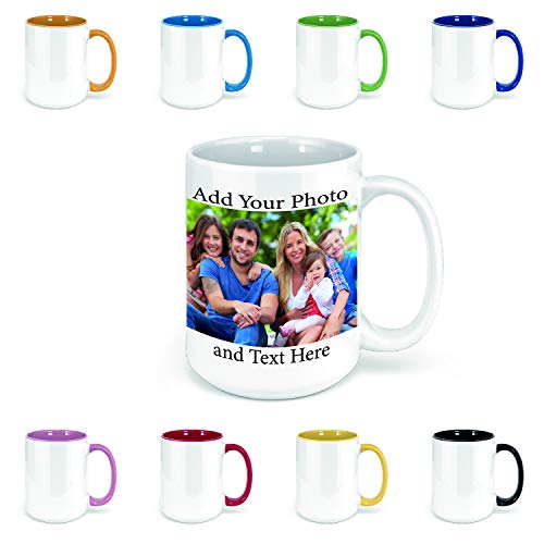 Custom Coffee Mug - Personalized With Photo and Text, Customizable Ceramic 15oz White Mug - Funny Gift Ideas