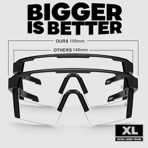 Image of WISTON XL Z87 Sunglasses for Big Wide Heads Men Women,TR90 Ultralight UV400 Protection Sun Glasses Z8224
