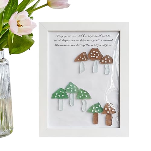 Generisch Sea Glass Marco de fotos | con seta de cristal marino | Marco de fotos de escritura – para apartamento, pasillo, mesita de noche, aparador, oficina, habitación infantil