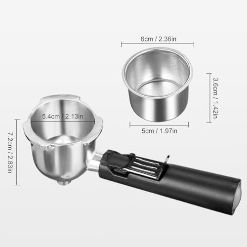 image for Portafilter and Stainless Filter Set Replacement for Yabano CM6816 3.5