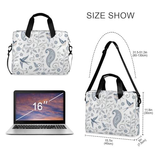 Funda para portátil con asa y correa 15.6 pulg gris azul miniatura 5