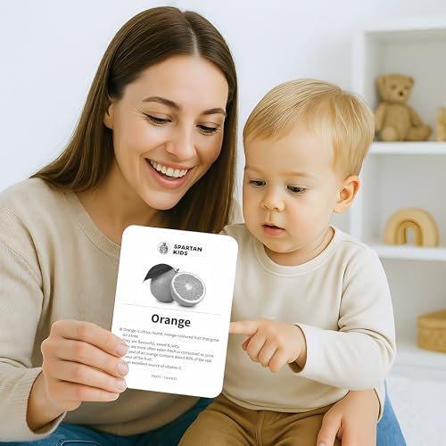 Image of SPARTAN KIDS Fruits Flash Cards for Kids | 27 Early Learning Flash Cards for 1 + Year Old Baby Easy & Fun Way of Learning for Cognitive Skills | Learning Toys for 2+ Year Old Girl and boy