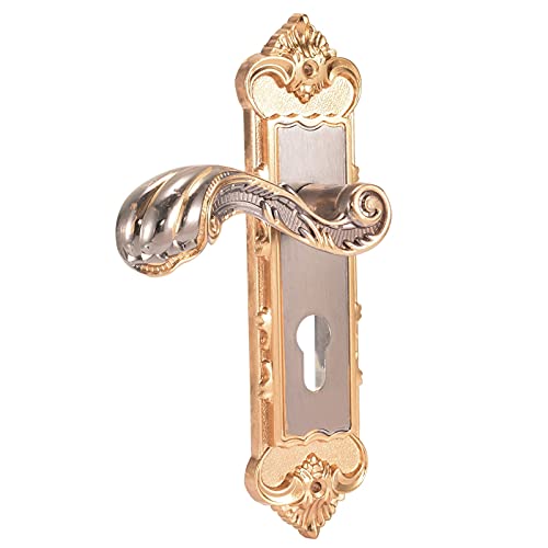 GBZIJIE Manetas Puertas Interior Casa 2 unids Vintage Puerta Lock Retro Dormitorio Cerraduras Interior Anti-Robo Sala Dorador Manijas Herramientas de hardware Mayitr