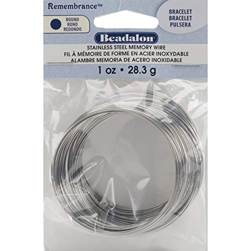 Beadalon Remembrance Stainless Steel Memory Wire Round Bracelet Bright 1 oz Approx. 75 coils