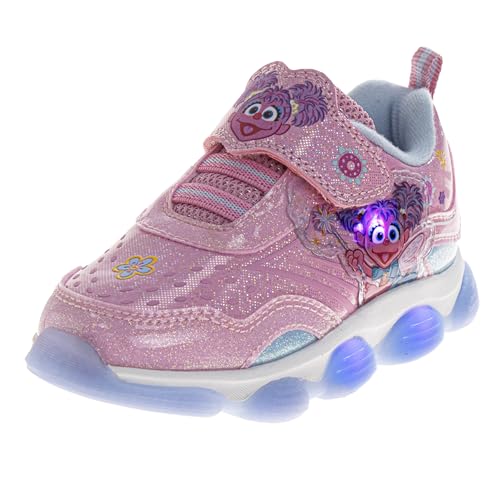 Sesame Street Sneakers with Lights - Lightweight Breathable Running Tennis Athletic Shoes for Girls and Boys (Sizes: 5-10 Toddler Kids)