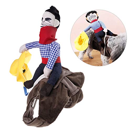 UEETEK Pet Costume Dog Costume Clothes Pet Outfit Suit Cowboy Rider Style,Fits Dogs Weight Under 7 KG- Size S