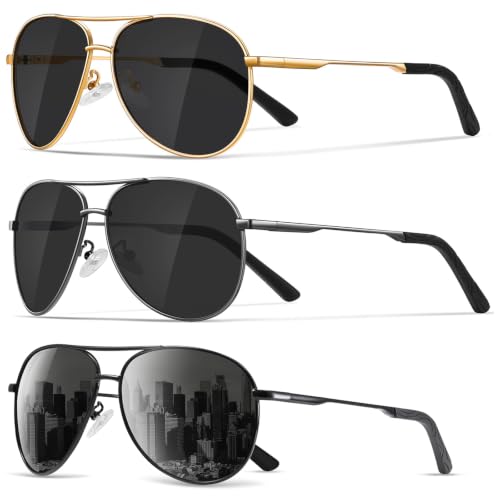 Image of Sunglasses Men Polarized Aviator Sunglasses for Men Women Fishing Driving Sun glasses Metal Frame UV Protection