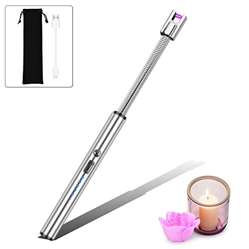 JNUYISW Kerzenfeuerzeug, wiederaufladbares USB-Lichtbogenfeuerzeug Flammenlos Winddicht Flexibel, Elektrisches…