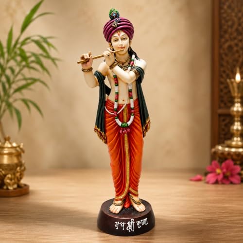 Image of ARMONIA Lord Krishna Idol Statue Murti for Home Decor & Pooja Room | Premium Polystone Krishna Sculpture for Mandir & Living Room | Best Gift for Housewarming | 30.7 Inch Large with Microfiber Cloth