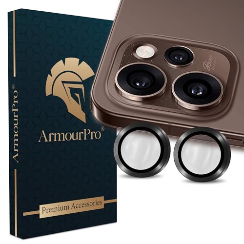 Image of ArmourPro Camera Lens Protector Tempered Glass for Oppo Reno 15 Pro Mini (6.32 Inches) Tough HD Individual Aluminum Alloy Rings 9H Camera Cover, Scratch-Resistant,Camera Rings Protection| Black, 1 Pack
