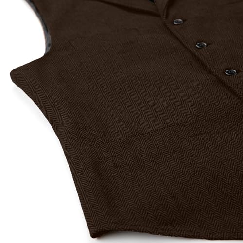 Men Suit Vest for Wedding Prom Dinner Party Waistcoat Lightweight Casual Dressy Lapel Button Vests with Multi Pockets4