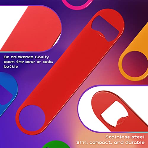 Set Of 24 Stainless Steel Flat Beer Bottle Opener Bulk Funny Bartender Bar Keys Heavy Duty 7 Inches Beer Openers For Men Women Kitchen Restaurant Party Supplies, Orange, Pink, Red, Blue, Green, Black #TOP3