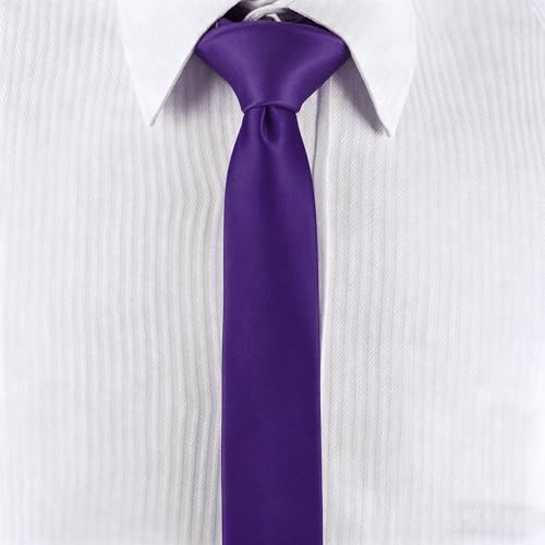 Image of Landisun Black Tie Men Women Solid Skinny Ties Slim Ties Satin Tie