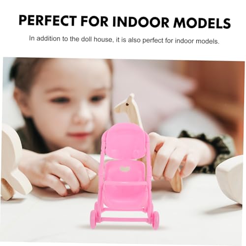 UPKOCH 4 Stück Teiliges Puppenwagen aus Robustem Abs Kunststoff Dekorativer Mini Buggy in Rollenspielzubehör für Mädchen Kreativität und Hand Auge Koordination – Bild 4