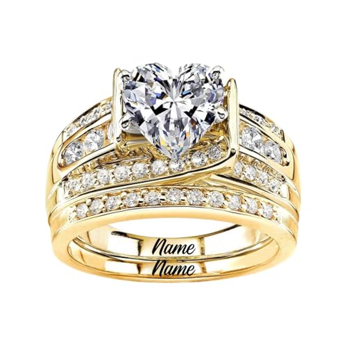 10K 14K 18K Gold Moissanite Bridal Rings Sets for Her, 3.03 CT. tw. Princess Cut Moissanite Engagement Ring Set for Women Wedding Ring Set for Engagement Anniversary Eternity Band