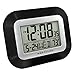 Westclox Large Digital Wall Clock Battery Operated with Temperature Date and Day of Week with Alarm | Modern Digital Desk Clock for Office Kitchen Bedroom or Living Room | Black