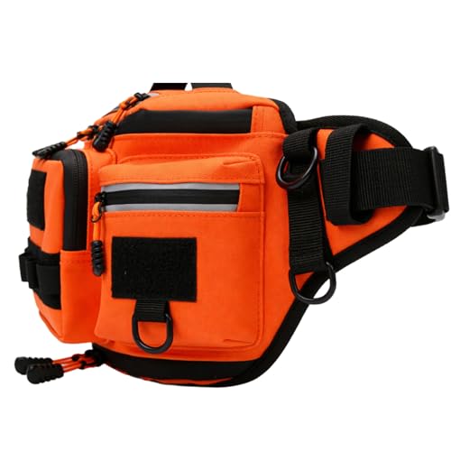 EIMSOAH Paquete de Eslinga de Pesca Impermeable, Bolsa de Cintura para Hombro y Pecho con Almacenamiento de Tela Oxford, 14,17x5,91x7,48 Pulgadas (Naranja)