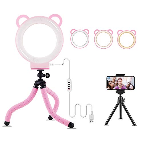Lusweimi LED Ring Light 6" with Tripod Stand for YouTube Video and Makeup