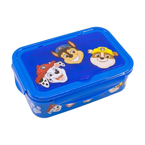 Image of Fast Forward Paw Patrol Bento Lunch Box for Kids | BPA-Free Food Container with Utensils | Chase, Marshall and Rubble Lunch Kit with 3 Compartments | Snack Box with Spoon & Fork