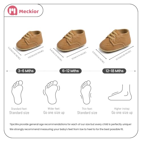 image for Meckior Infant Baby Boys Girls Classic PU Leather Wedding Loafers Brog