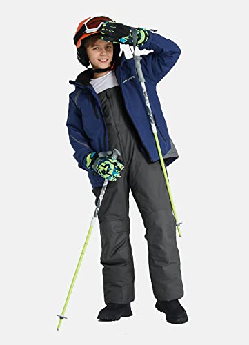 Baleaf Kid's Snow Bibs Insulated Waterproof Overalls For Boys/Girls Youth Winter Ice Fishing Snowsuit Ski Pants Grey Size S #TOP5