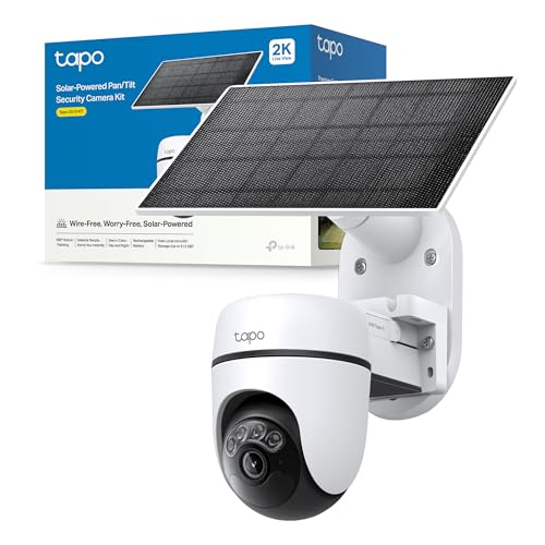 Tapo C610 KIT 2K 3MP Telecamera Wifi Esterno Senza Fili con Pannello Solare, 360° PTZ Videocamera Sorveglianza a...