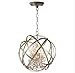 Jojospring Benita 4-Light Light Gold with Bronze Metal Crystal Orb Chandelier