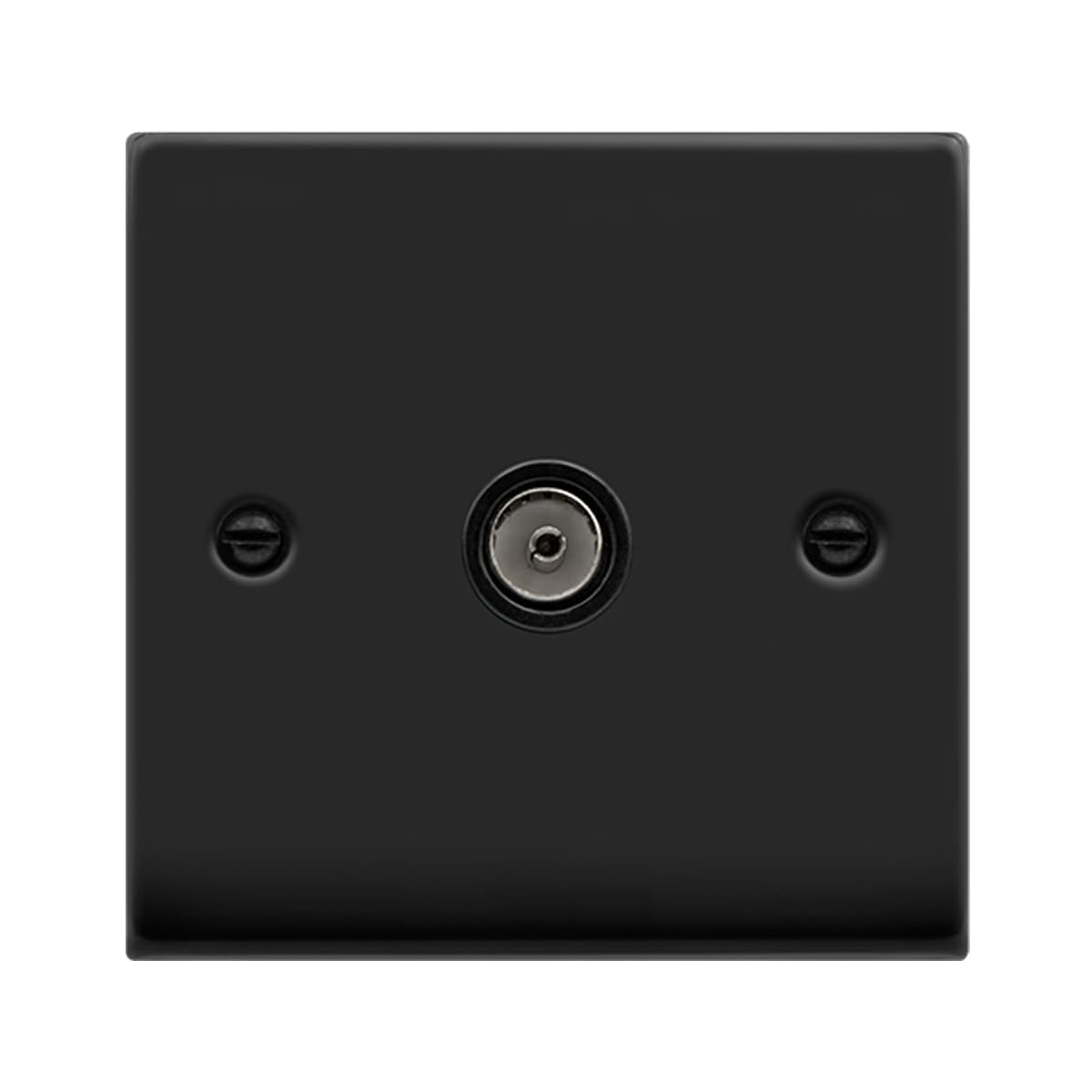 Click Matt Black 1 Gang Single Coaxial Tv Socket