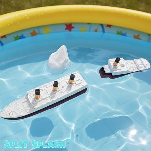 SplitSplash&trade; Realistic Split in half Titanic Bath Toy and Pool Toy - Titanic Toy, Titanic Ship, Titanic Cake Topper, Historically Accurate Breakable Titanic Boat, Titanic Replica