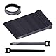 HASA zone 70 Stk. Kabelbinder Klettband Kabelmanagement, Klett Kabelbinder Wiederverschließbar, Klettkabelbinder Klettverschluss Schwarz für Kabel Organizer, 15cm Lang