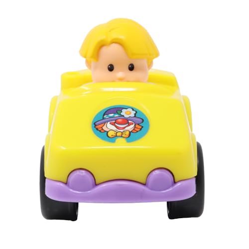 Fisher-Price Replacement Part Little People Wheelies Loops n Swoops Amusement Park Playset Y8854 - Replacement Yellow and Purple Car with Eddie Figure