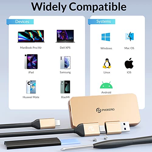 Carcasa PHIXERO 40Gbps NVMe USB 4.0 para SSD M.2 2280 miniatura 7