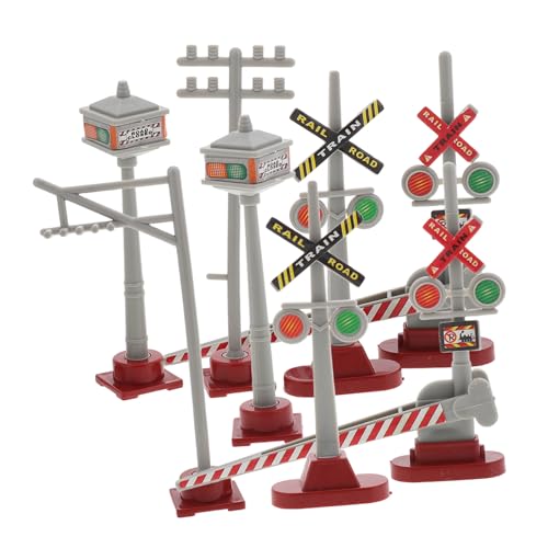 NOLITOY 8個 モデル列車用ミニチュア信号機 手作り交通標識 電車レイアウト用景観ライト 火車模型用砂場テーブルアクセサリー
