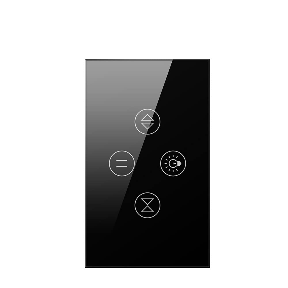 Interruttore Smart,Interruttore Tapparelle WiFi Interruttore della luce della tenda del tapparelle del rullo wifi per il lavoro elettrico delle tende motorizzato(2 BLACK)