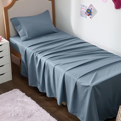 Image of Bedsure Twin XL Sheets Dorm Bedding - 3 Pieces Soft Extra Long Twin Sheets, Breathable & Cooling Bed Sheets Set, Oeko Tex, Easy Care Microfiber for Women, Men, Mineral Blue