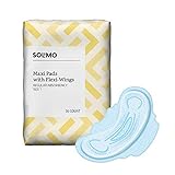 Amazon Brand - Solimo Thick Maxi Pads with Flexi-Wings for Periods, Unscented, Regular, Size 1,  36 Count