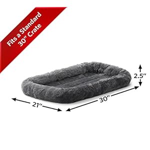   New-World-Pet-Products-Gray-Dog-Bed-Bolster-Dog-Bed-Fits-Metal-Dog-Crates-Machine-Wash-Dry-30-Inch-ModelB40230-GY