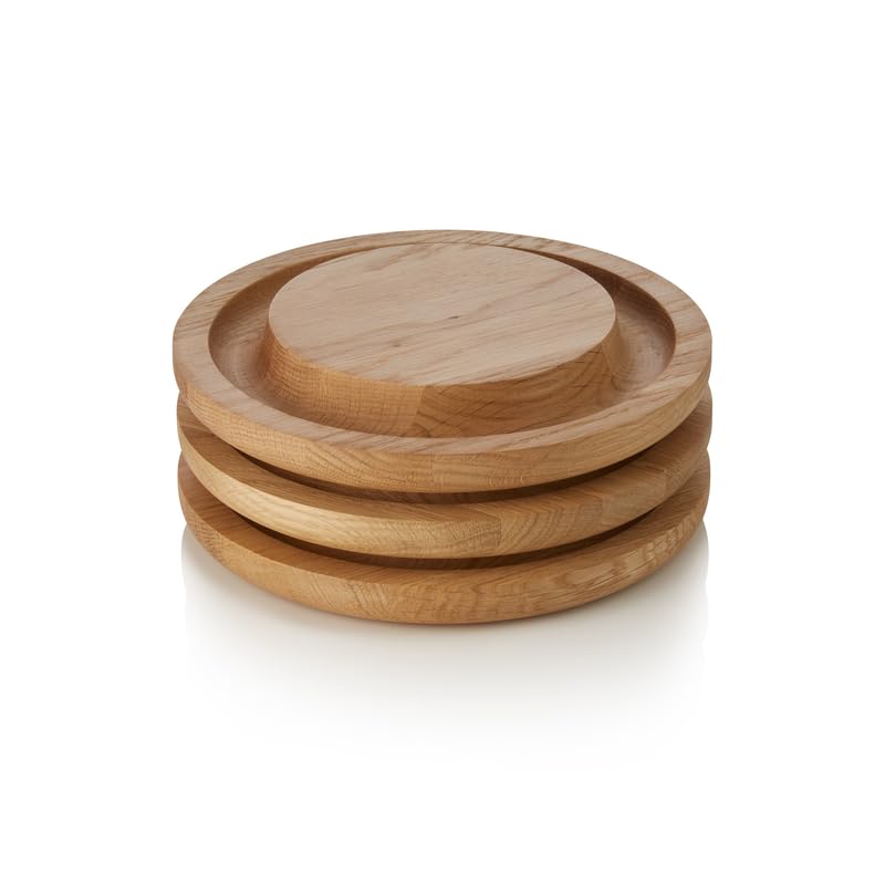 2 tavole da buffet, in legno puro, Ø 25,5 cm, altezza 3 cm