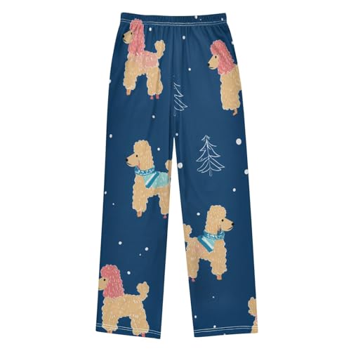 ZZXXB Poodle Pine Tree Boys Long Pants Soft Trousers Elastic Waist Kids Lounge Bottoms with Pockets S-XL2