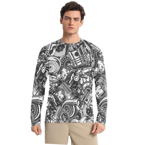 Men's Rash Guard Shirts, Bathing Suit UPF 50+ Long Sleeve Swimsuit Top S-XXL