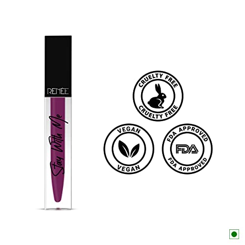 Image of RENEE Stay With Me Matte Lipstick - Thirst For Wine l Transfer Proof, Smudge & Waterproof | Long Stay l Highly Pigmented l Velvety, Matte Finish l Enriched with Vitamin E l Travel Friendly l 5 ml