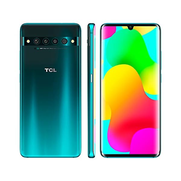 TCL 10 Pro Unlocked Android Smartphone with 6.47" AMOLED FHD + Display, 64MP Quad Rear Camera System, 128GB+6GB RAM, 4500mAh Fast Charging Battery - Forest Mist Green