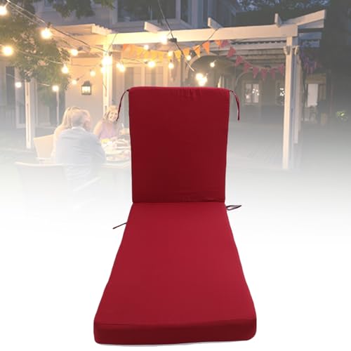 Coussin de remplacement pour chaise longue imperméable Annadue matelas grand format rouge vin - 3
