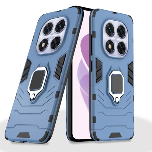 Image of Pikkme D5 Tough Armor Bumper Case | 360 Protection Case | Ring Holder Stand Back Cover for Redmi Note 14 Pro 5G (Blue)