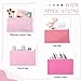 Reginary 10 Pcs Canvas Makeup Bags Bulk for Women Blank DIY Craft Pencil Pouch Travel Toiletry Cosmetics Bags for Bridal Shower, Wedding Gift, Breast Cancer Awareness Supplies(Pink)