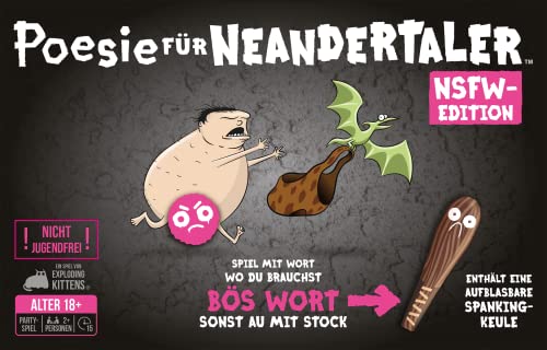 Asmodee Exploding Kittens, Poetry for Neanderthal NSFW Edition, Party Game, Card Game, 2+ Players, from 18+ Years, 15 Minutes, German - Image 2